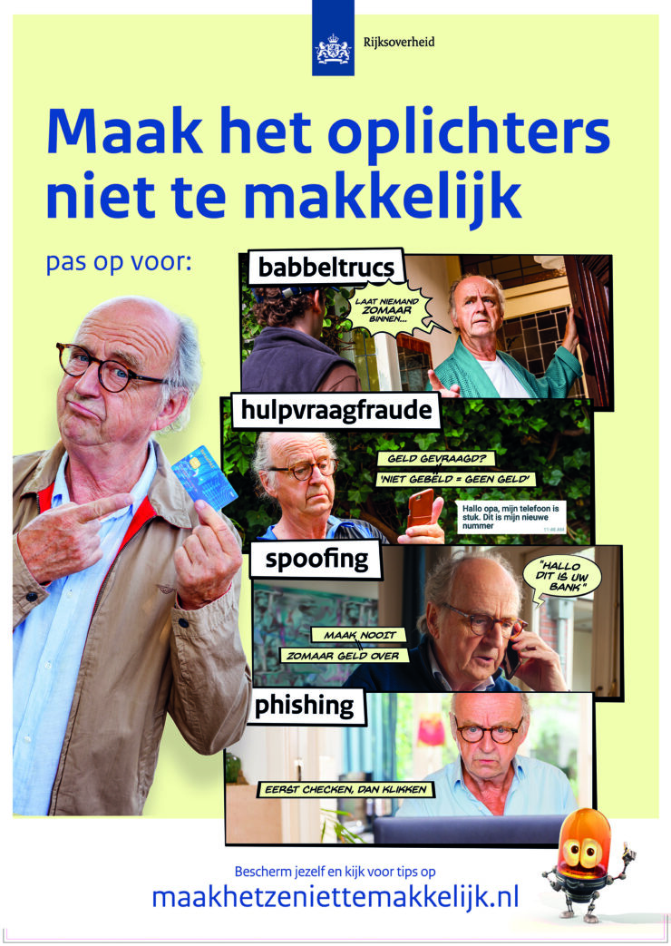 Maak het oplichters niet te makkelijk - Campagne Senioren en Veiligheid 2022